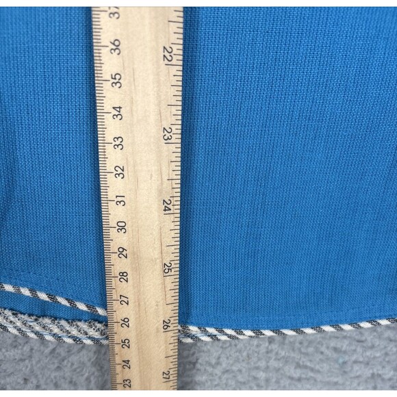 Dragonfly Artisian Women Turquoise Blue Blk Wh Pullover Cotton Blouse Sz XL Boho - Picture 5 of 6